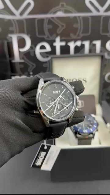 Video de Hugo Boss Sport Lux 1513816 44mm - Aço/Mostrador Preto - COURO