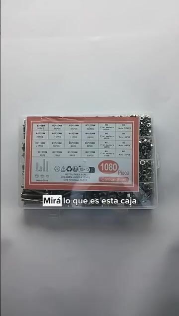 Video de Kit X 1080 Tornillos Tuercas Arandelas M3 M4 M5 M6 Metrico