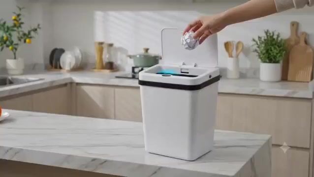 Video de Cesto de Basura Inteligente 15L con Sensor Automático USB-C | Apertura Sin Contacto |