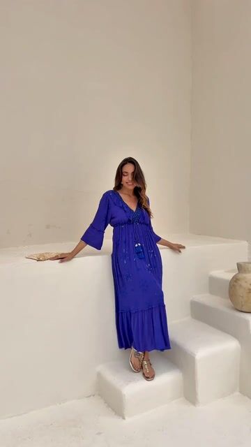 Video de Vestido longo Boho com manga Cod:70