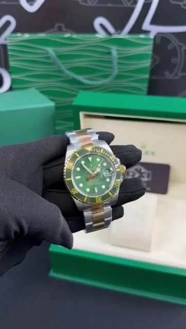 Video de Rolex Submariner 40mm - mostrador verde/Bezel verde com mix de banhos