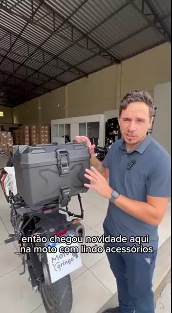 Vídeo de Bau Top Case 42L Moto Trava Sem Chave Com Encosto Confort