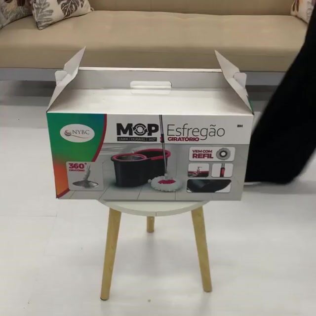 Vídeo de Mop Giratório 360 Cabo 140cm Balde + Centrífuga Cesto Inox 14L