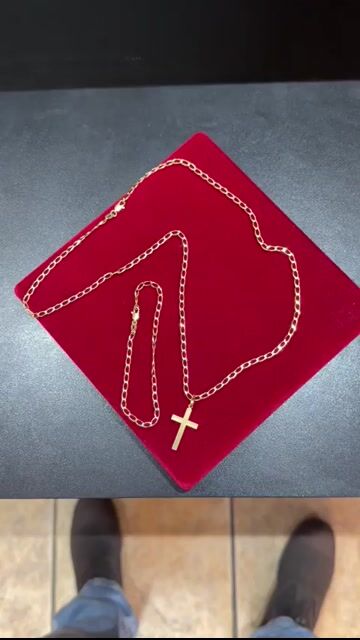 Video de Cordão Pulseira e pingente laminado 2 mm banhado a ouro