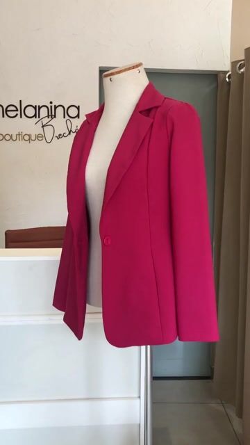 Vídeo de Blazer alongado crepe pink