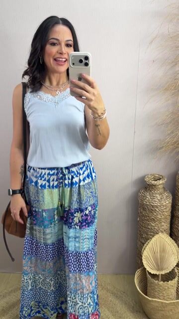 Video de Saia Patwork azul