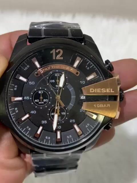 Vídeo de Mega Chief Preto Rose Gold Linha Premium Cronógrafo