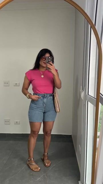Vídeo de Blusa T-shirt Tee Camiseta Blusa Viscolycra Manga Muscle Felícia Rosa Chiclete