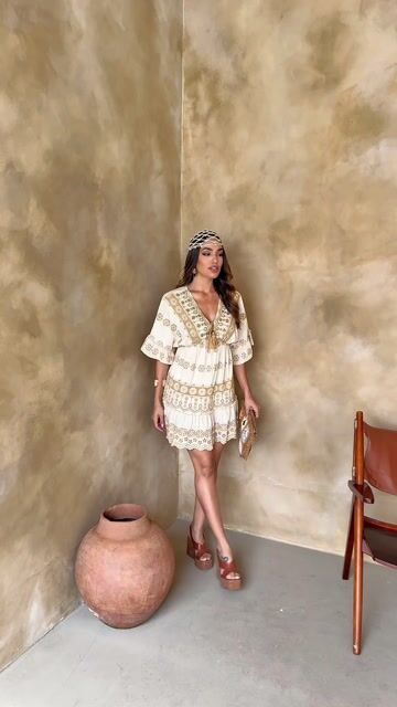 Video de Vestido Boho chic ofwhite Cod:
