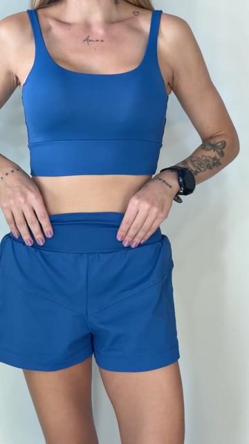 Vídeo de Conjunto Short Duplo Pace Azul índigo