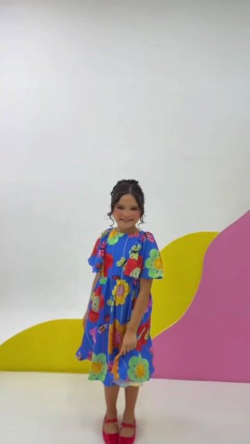 Vídeo de Vestido Infantil Médio Estampado Joaninhas - MARIANA