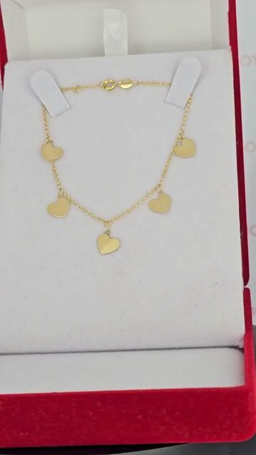 Video de Pulsera Oro 18k Mini Rolo Corazones 1.8 Gr 18 Cm Tb - C2369