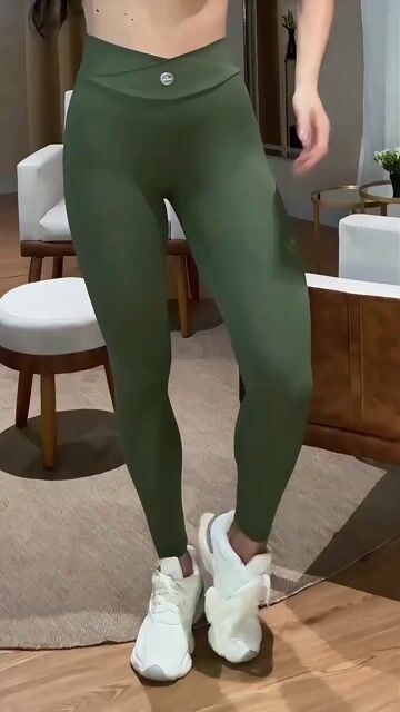 Video de LEGGING ORIGEM FLUXO CÓS TRANSPASSADO VERDE MILITAR