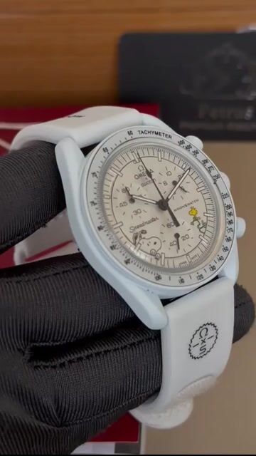 Video de Omega Swatch Speedmaster Moonswatch 40mm - MOSTRADOR BRANCO - SILICONE