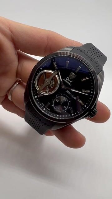 Video de TAG Heuer Grand Carrera Pendulum 47mm - AÇO PRETO/MOSTRADOR PRETO - SILICONE