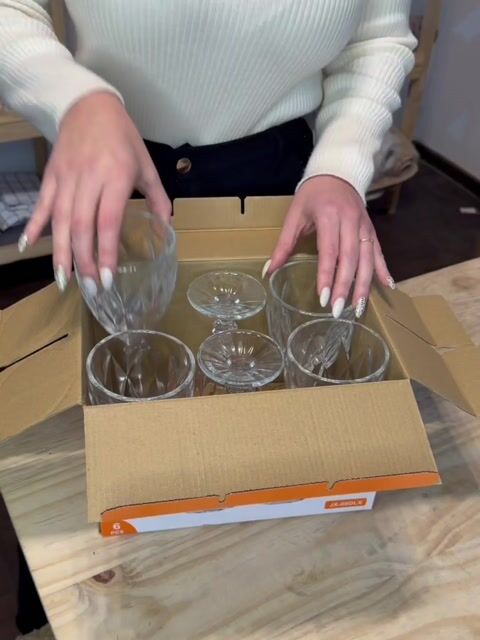 Video de Set x6 Copas Vidrio Diamante Cristal