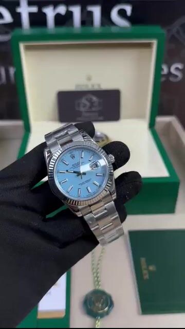 Video de Datejust 40mm - Aço/Mostrador Azul Claro