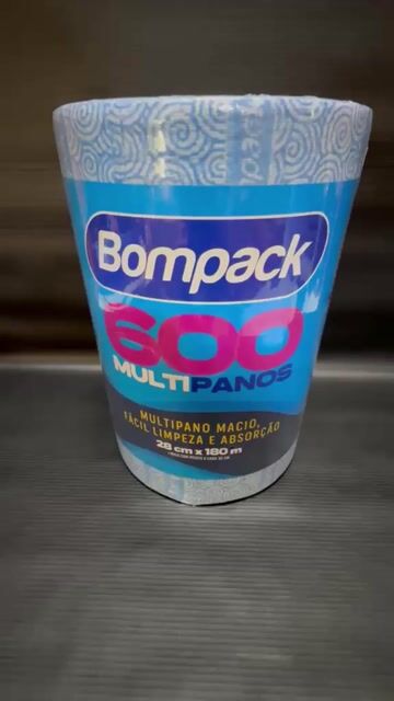 Vídeo de Pano de Limpeza Slim Multiuso Bompack - Rolo com 600 Panos