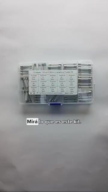 Video de Kit 75 Fusibles Ceramico 6x30mm 15 Valores 0.5a A 30a Fuse