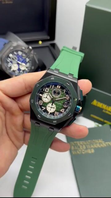 Video de Audemars Piguet Royal Oak Offshore 44mm - AÇO PRETO/MOSTRADOR VERDE - SILICONE