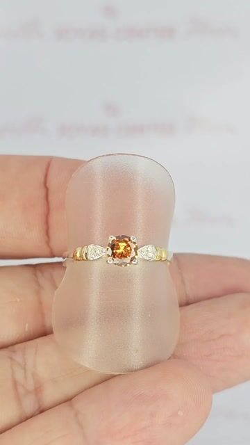 Video de Cintillo Plata Y Oro Amarillo Con Piedra Ambar Mrt - C2287