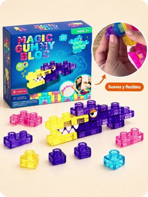 Video de Bloques de Construcción Magic Gummy Block de Gelatina