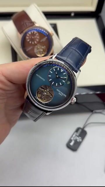 Video de Patek Philippe Tourbillon 42mm - AÇO/MOSTRADOR AZUL - COURO