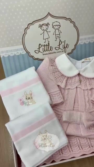 Video de Kit Saída de Maternidade Eduarda Coelhinha Rosa - 7 peças