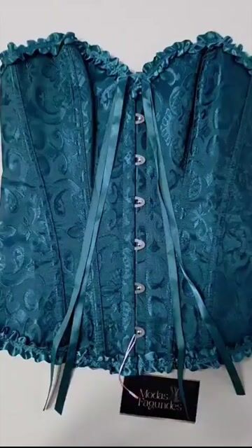 Video de Espartilho Corset Corpete Cinta Modela Afina Cintura Floral