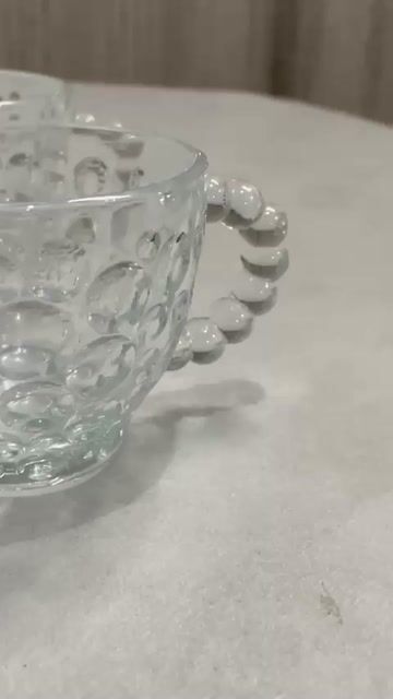 Vídeo de Jogo 4 Canecas Vidro Bolha c/ Alça 170ml - Café chá Capuccino Kit Xícaras Transparentes