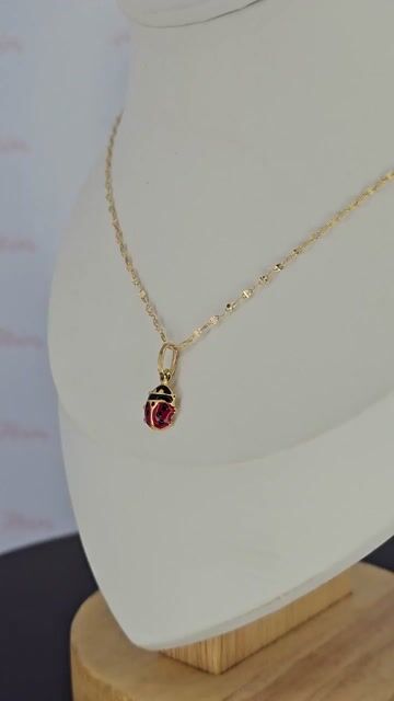 Video de Collar Espejito Y Vaquita Oro 18k 1.8 Gr 45 Cm C2245