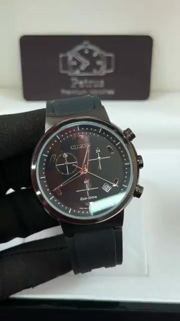Video de Citizen Eco-Drive 45mm - AÇO PRETO/MOSTRADOR PRETO - SILICONE