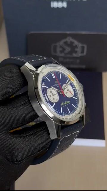Video de Breitling Top Time B01 Gino Bartali 41mm - AÇO/MOSTRADOR AZUL - COURO