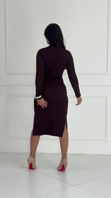 Vídeo de Vestido Texturizado Gola Alta