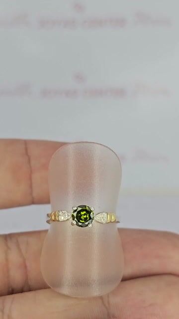 Video de Cintillo Plata Y Oro Amarillo Y Piedra Verde Mrt - C2299