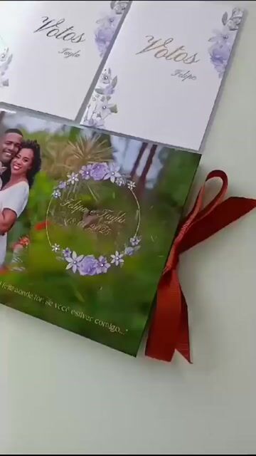 Video de Kit Caderno Casamento + Votos o par - Personalizado lilas e laranja