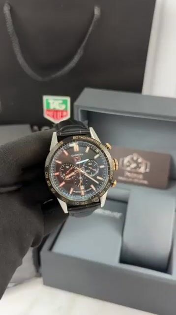 Video de TAG Heuer Carrera 44mm AÇO/MOSTRADOR PRETO - COURO