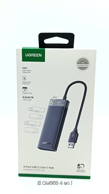 Video de Hub USB UGreen Adaptador Multipuerto 4 en 1, USB-A 3.0, hasta 5 Gbps