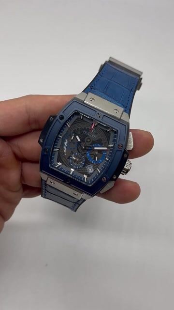 Video de Hublot Spirit 42mm - AÇO/MOSTRADOR SKELETON AZUL - SILICONE E COURO (SENNA)