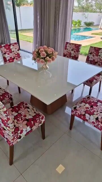Vídeo de Capa de Cadeira Floral Verde Kit com 6 Peças