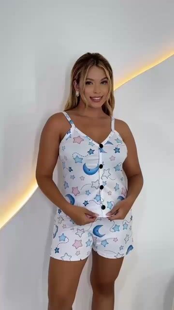 Vídeo de Baby Doll Alça Viés Botão Full - Constelação F. Branco (747)