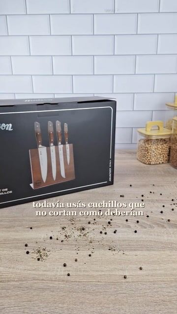 Video de Set 4 Cuchillos Mango Madera +taco Country Hudson Acero Inoxidable