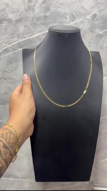 Video de Cordão e Pulseira Piastrine 2 mm banhado a ouro