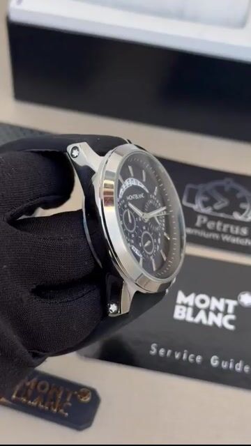 Video de Montblanc 45mm - AÇO/MOSTRADOR PRETO - COURO