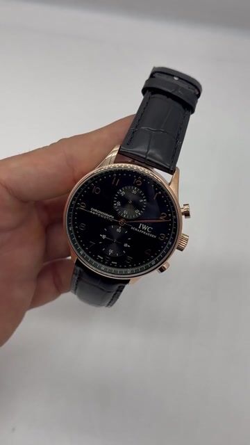 Video de IWC Chronograph 43mm - AÇO ROSE/MOSTRADOR PRETO - COURO