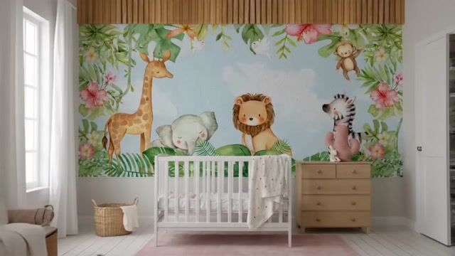 Vídeo de Papel De Parede Adesivo Autocolante Infantil Leãozinho