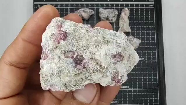 Video de 200 gr Granate Frambuesa con Vesuvianita de Coahuila (8 pz) - Minerales de Colección