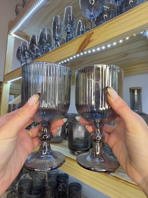 Video de Set x6 Copas Vidrio Mykonos Gris