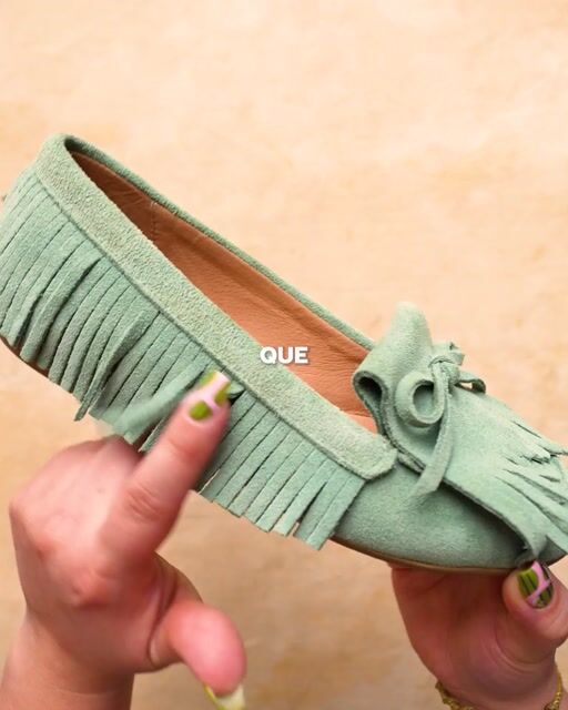 Video de Mocasines verdes con flecos Sur