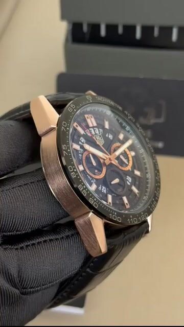 Video de TAG Heuer 47mm - AÇO ROSE/MOSTRADOR PRETO - COURO
